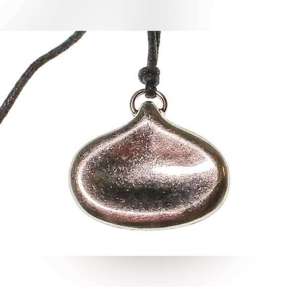 Vintage silver tone water drop pendant 22"-32" necklace. - Picture 3 of 4